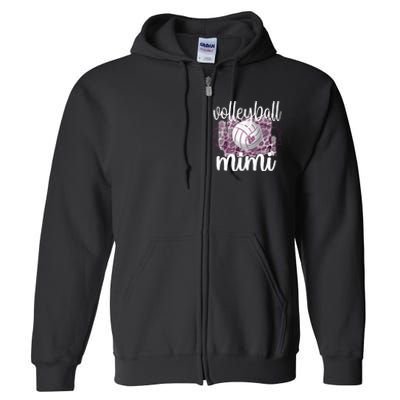 Volleyball Mimi Grandma Of Volleyball Player Full Zip Hoodie