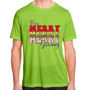 Very Merry Granny Boho Xmas Lights Leopard Christmas Pajama Cute Gift Adult ChromaSoft Performance T-Shirt