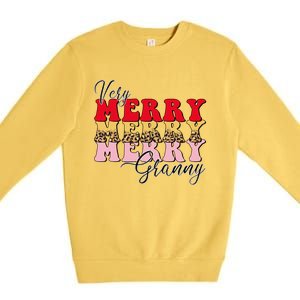 Very Merry Granny Boho Xmas Lights Leopard Christmas Pajama Cute Gift Premium Crewneck Sweatshirt