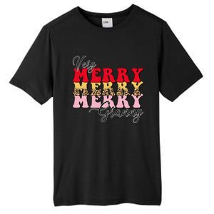 Very Merry Granny Boho Xmas Lights Leopard Christmas Pajama Cute Gift Tall Fusion ChromaSoft Performance T-Shirt