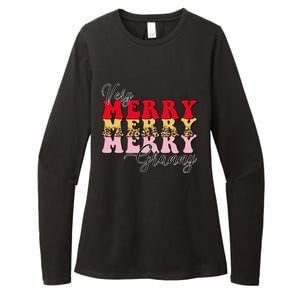 Very Merry Granny Boho Xmas Lights Leopard Christmas Pajama Cute Gift Womens CVC Long Sleeve Shirt