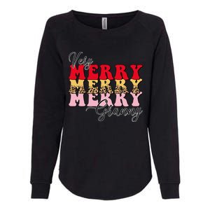 Very Merry Granny Boho Xmas Lights Leopard Christmas Pajama Cute Gift Womens California Wash Sweatshirt