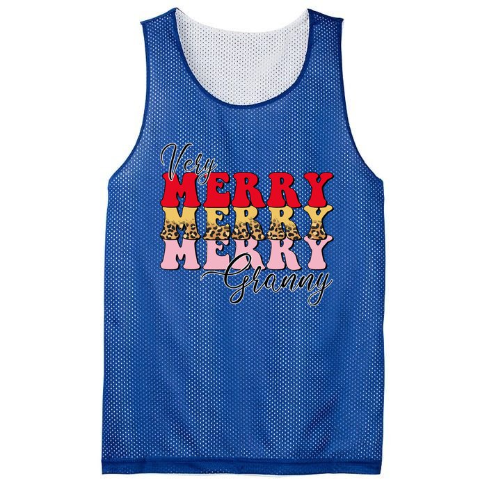 Very Merry Granny Boho Xmas Lights Leopard Christmas Pajama Cute Gift Mesh Reversible Basketball Jersey Tank