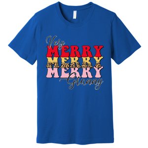 Very Merry Granny Boho Xmas Lights Leopard Christmas Pajama Cute Gift Premium T-Shirt