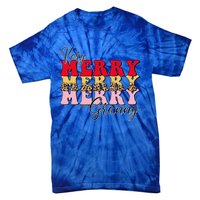 Very Merry Granny Boho Xmas Lights Leopard Christmas Pajama Cute Gift Tie-Dye T-Shirt