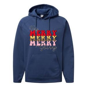 Very Merry Granny Boho Xmas Lights Leopard Christmas Pajama Cute Gift Performance Fleece Hoodie