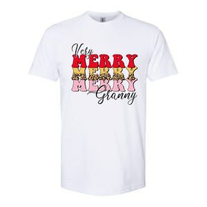 Very Merry Granny Boho Xmas Lights Leopard Christmas Pajama Cute Gift Softstyle CVC T-Shirt