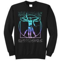 Vitruvian Man Guitarist Rock Star Leonardo Da Vinci Guitar Sweatshirt