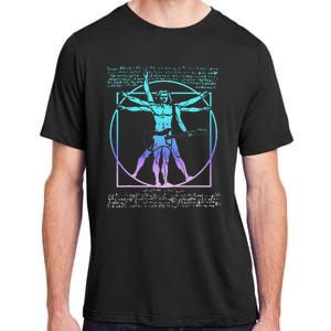 Vitruvian Man Guitarist Rock Star Leonardo Da Vinci Guitar Adult ChromaSoft Performance T-Shirt