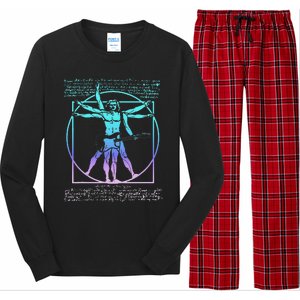 Vitruvian Man Guitarist Rock Star Leonardo Da Vinci Guitar Long Sleeve Pajama Set