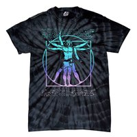 Vitruvian Man Guitarist Rock Star Leonardo Da Vinci Guitar Tie-Dye T-Shirt