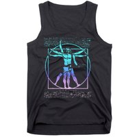 Vitruvian Man Guitarist Rock Star Leonardo Da Vinci Guitar Tank Top