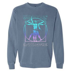 Vitruvian Man Guitarist Rock Star Leonardo Da Vinci Guitar Garment-Dyed Sweatshirt