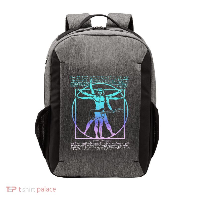 Vitruvian Man Guitarist Rock Star Leonardo Da Vinci Guitar Vector Backpack