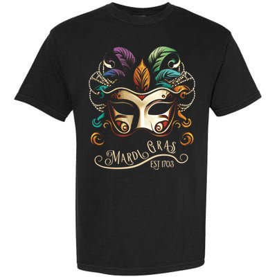 Vintage Mardi Gras Mask Gift Garment-Dyed Heavyweight T-Shirt