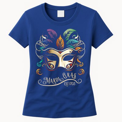 Vintage Mardi Gras Mask Gift Womens T-Shirt
