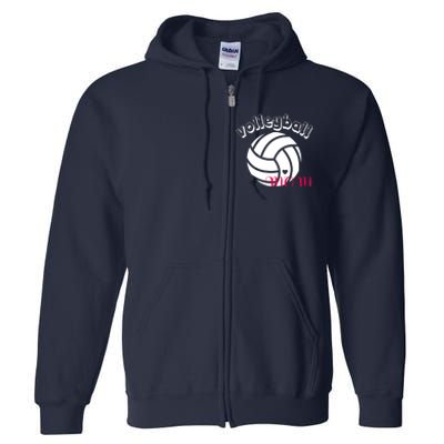 Volleyball Mom Gift Full Zip Hoodie