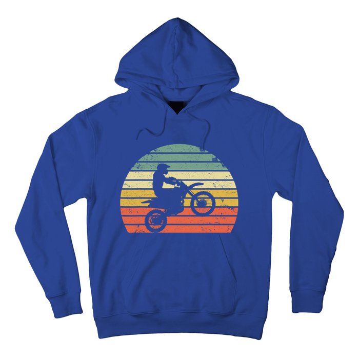 Vintage Motocross Gift Dirt Bike Silhouette Retro Dirt Bike Gift Hoodie