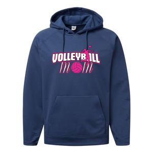 Volleyball Mom Gift Performance Fleece Hoodie