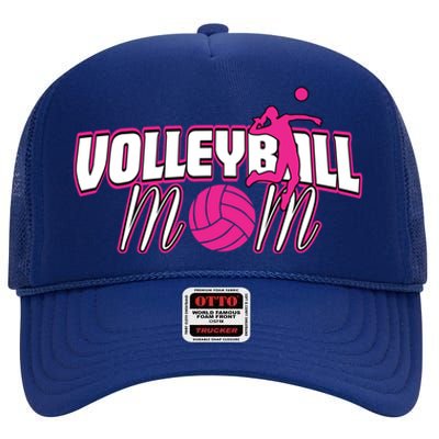 Volleyball Mom Gift High Crown Mesh Back Trucker Hat