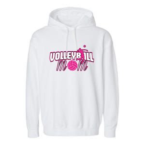 Volleyball Mom Gift Garment-Dyed Fleece Hoodie