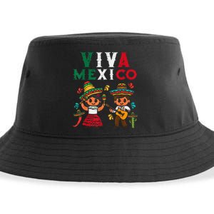 Viva Mexico Girl Maracas Guitar Mexican Independence Sustainable Bucket Hat