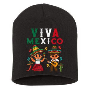 Viva Mexico Girl Maracas Guitar Mexican Independence Short Acrylic Beanie