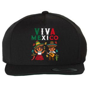 Viva Mexico Girl Maracas Guitar Mexican Independence Wool Snapback Cap