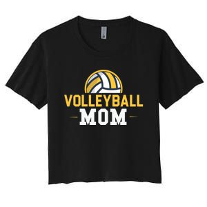 Volleyball Mom Gift Funny Sports Mom Mothers Day Women's Crop Top Tee