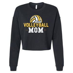 Volleyball Mom Gift Funny Sports Mom Mothers Day Cropped Pullover Crew