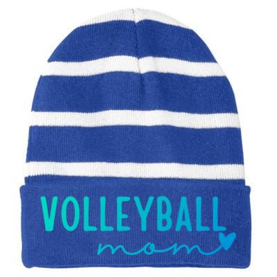 Volleyball Mom Game Love Gift Striped Beanie with Solid Band