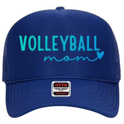 Volleyball Mom Game Love Gift High Crown Mesh Back Trucker Hat