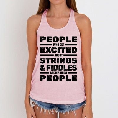 Violin Musician Gift Strings Fiddles Player Orchestra Violinist Great Gift Women's Knotted Racerback Tank