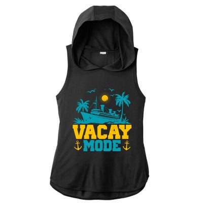 Vacay Mode Gift Ladies PosiCharge Tri-Blend Wicking Draft Hoodie Tank