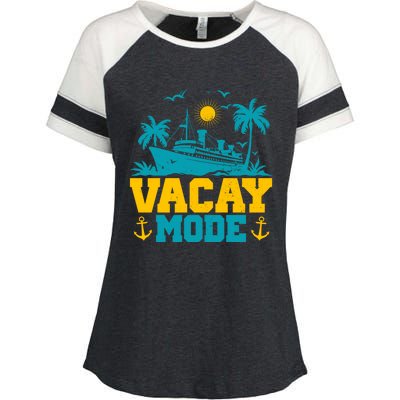 Vacay Mode Gift Enza Ladies Jersey Colorblock Tee