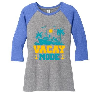 Vacay Mode Gift Women's Tri-Blend 3/4-Sleeve Raglan Shirt