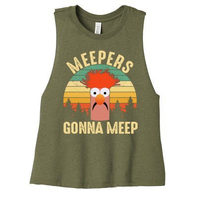 Vintage Meepers Gonna Meep Muppet Women's Racerback Cropped Tank