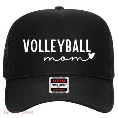 Volleyball Mom Game Love Cool Gift High Crown Mesh Back Trucker Hat