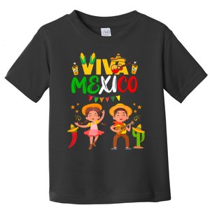 Viva Mexico Guitar Mexican Independence Day Fiesta Toddler T-Shirt