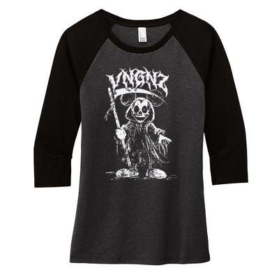 Vngnz Mickey Grim Women's Tri-Blend 3/4-Sleeve Raglan Shirt