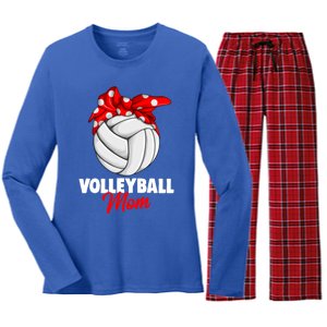 Volleyball Mom Gift Women's Long Sleeve Flannel Pajama Set 