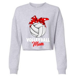 Volleyball Mom Gift Cropped Pullover Crew