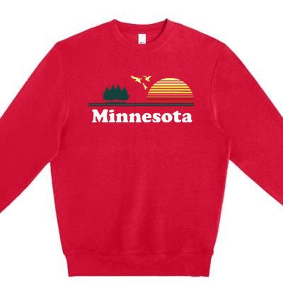 Vintage Minnesota Grown Mn Home Design Souvenir Premium Crewneck Sweatshirt