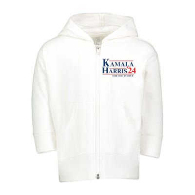 Vote Madam Harris Pres For The People Toddler Zip Fleece Hoodie