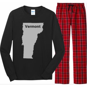 Vermont Map Home State Pride Gift Long Sleeve Pajama Set