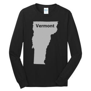 Vermont Map Home State Pride Gift Tall Long Sleeve T-Shirt