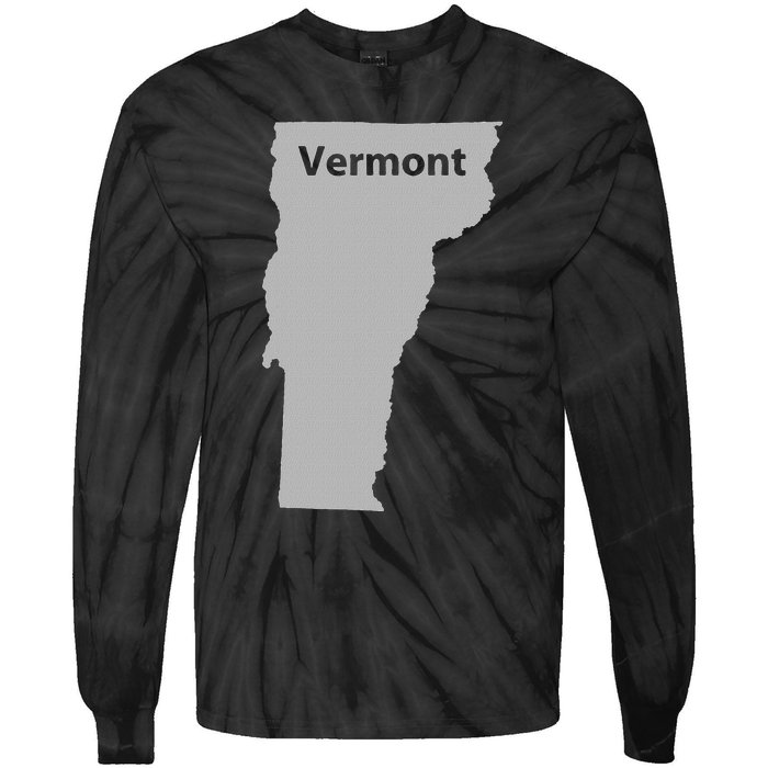 Vermont Map Home State Pride Gift Tie-Dye Long Sleeve Shirt