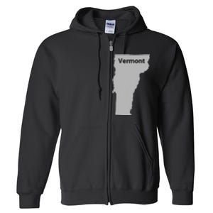 Vermont Map Home State Pride Gift Full Zip Hoodie