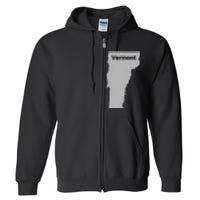 Vermont Map Home State Pride Gift Full Zip Hoodie