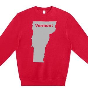 Vermont Map Home State Pride Gift Premium Crewneck Sweatshirt